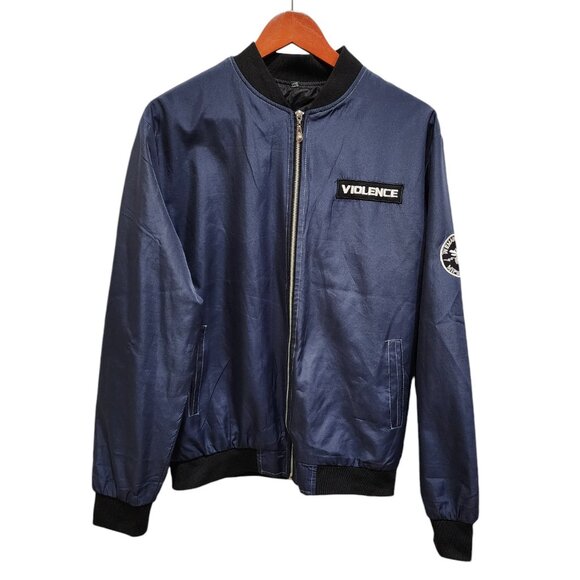 Vintage VIOLENCE Men's Jacket Size 3XL Blue Zip Logo Military Outdoor Pockets - Picture 1 of 13